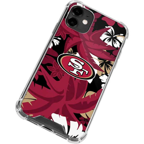 NFL San Francisco 49ers Tropical Print iPhone 12 Clear Case