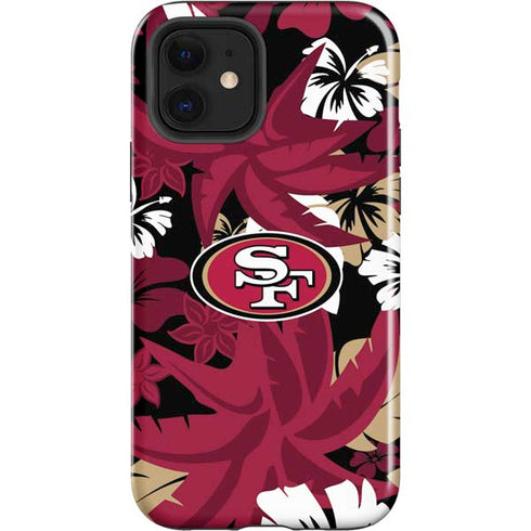 NFL San Francisco 49ers Tropical Print iPhone 12 Impact Case