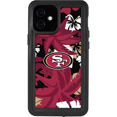 NFL San Francisco 49ers Tropical Print iPhone 12 Mini Waterproof Case