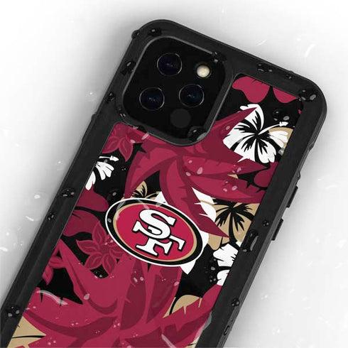 NFL San Francisco 49ers Tropical Print iPhone 12 Pro Waterproof Case