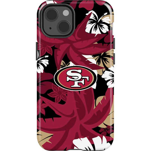 NFL San Francisco 49ers Tropical Print iPhone 13 Impact Case
