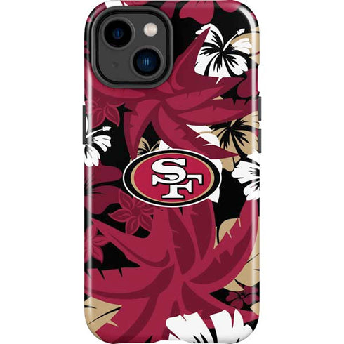 NFL San Francisco 49ers Tropical Print iPhone 14 Plus Impact Case