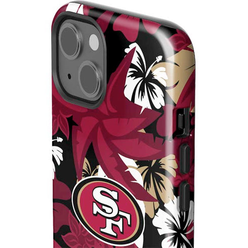 NFL San Francisco 49ers Tropical Print iPhone 15 Plus Impact Case