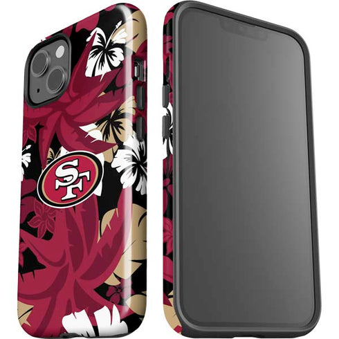 NFL San Francisco 49ers Tropical Print iPhone 15 Plus Impact Case
