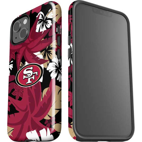 NFL San Francisco 49ers Tropical Print iPhone 15 Impact Case