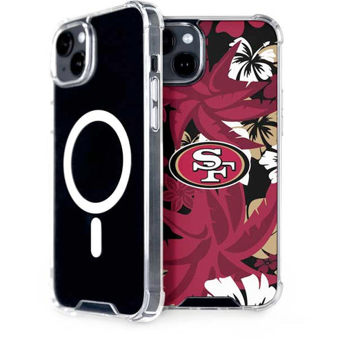 NFL San Francisco 49ers Tropical Print iPhone 15 Plus MagSafe Case