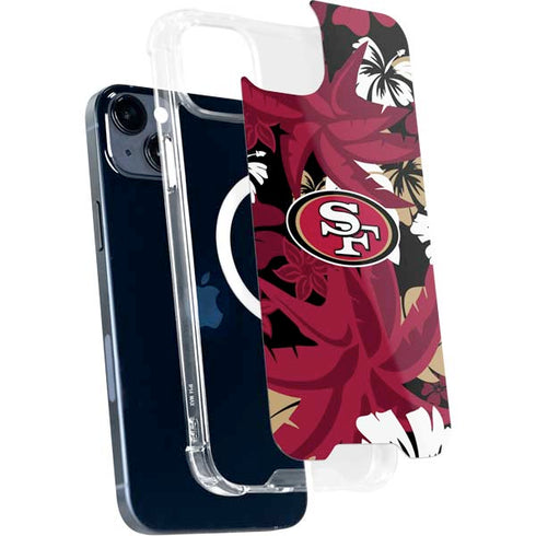 NFL San Francisco 49ers Tropical Print iPhone 15 Plus MagSafe Case