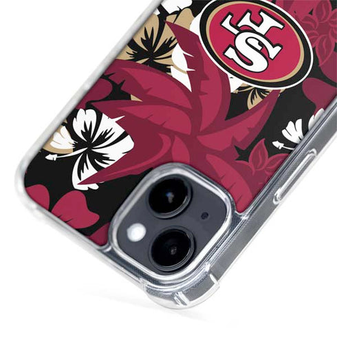 NFL San Francisco 49ers Tropical Print iPhone 15 Plus MagSafe Case