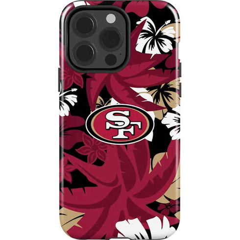 NFL San Francisco 49ers Tropical Print iPhone 15 Pro Impact Case