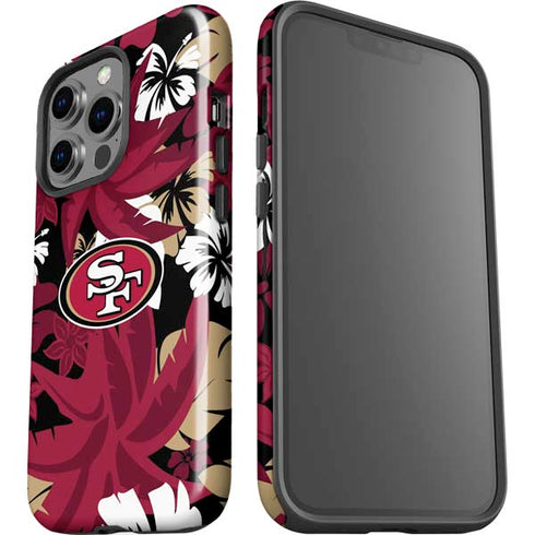NFL San Francisco 49ers Tropical Print iPhone 15 Pro Impact Case