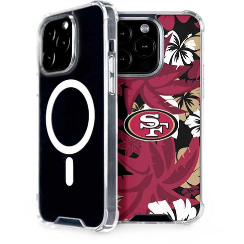 NFL San Francisco 49ers Tropical Print iPhone 14 Pro MagSafe Case