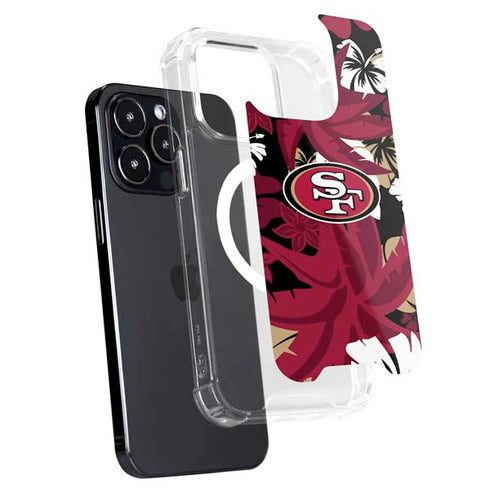 NFL San Francisco 49ers Tropical Print iPhone 15 Pro MagSafe Case