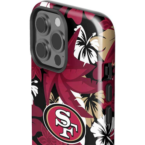 NFL San Francisco 49ers Tropical Print iPhone 15 Pro Max Impact Case
