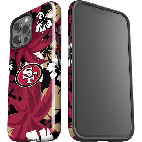 NFL San Francisco 49ers Tropical Print iPhone 15 Pro Max Impact Case