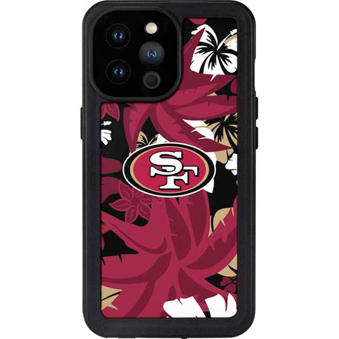 NFL San Francisco 49ers Tropical Print iPhone 14 Pro Max Waterproof Case