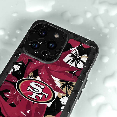 NFL San Francisco 49ers Tropical Print iPhone 14 Pro Max Waterproof Case