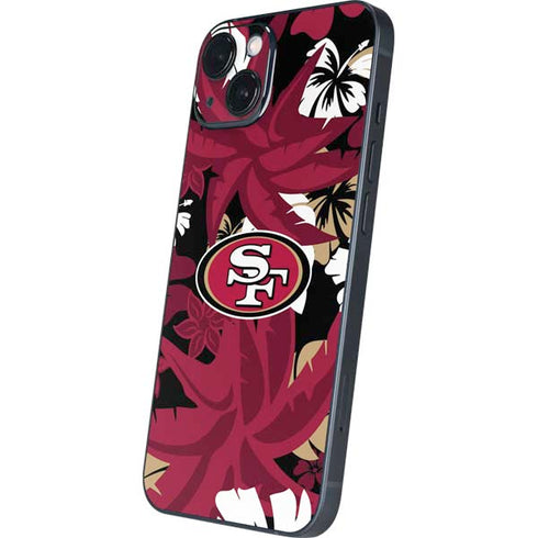 NFL San Francisco 49ers Tropical Print iPhone 14 Skin
