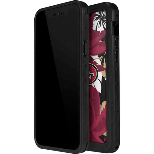 NFL San Francisco 49ers Tropical Print iPhone 15 Plus Waterproof Case