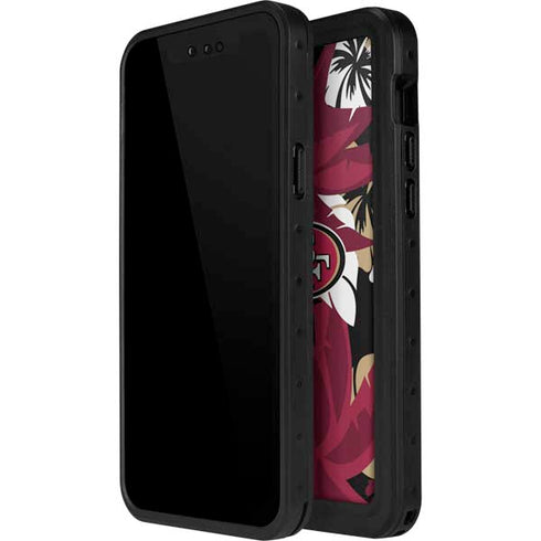 NFL San Francisco 49ers Tropical Print iPhone 15 Waterproof Case