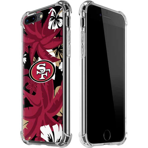NFL San Francisco 49ers Tropical Print iPhone 7/8 Plus Clear Case