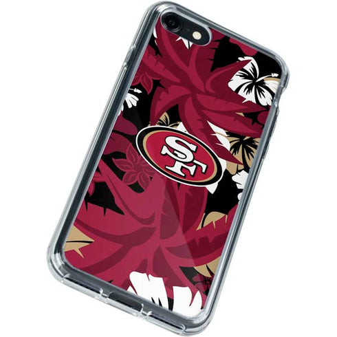 NFL San Francisco 49ers Tropical Print iPhone SE (2nd & 3rd Gen) Clear Case