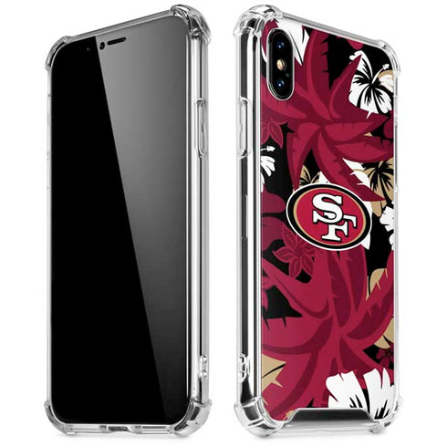 NFL San Francisco 49ers Tropical Print iPhone X/XS Clear Case