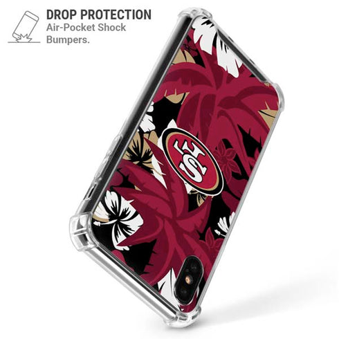 NFL San Francisco 49ers Tropical Print iPhone X/XS Clear Case