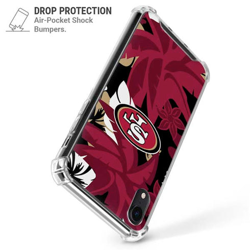 NFL San Francisco 49ers Tropical Print iPhone XR Clear Case
