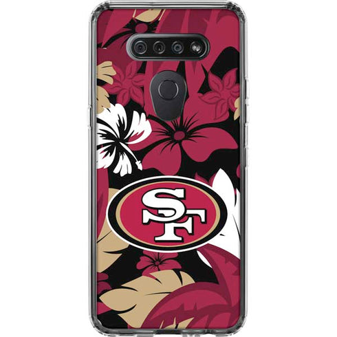 NFL San Francisco 49ers Tropical Print LG K51/Q51 Clear Case