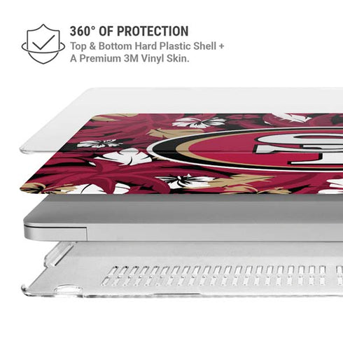 NFL San Francisco 49ers Tropical Print MacBook Air 15in (2023-2025) Case plus Skin