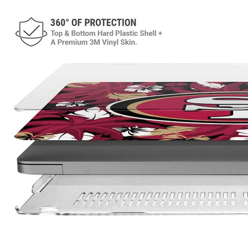 NFL San Francisco 49ers Tropical Print MacBook Pro 16in (2021-25) Case plus Skin