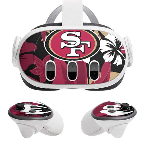 NFL San Francisco 49ers Tropical Print Meta Quest 3 Skin