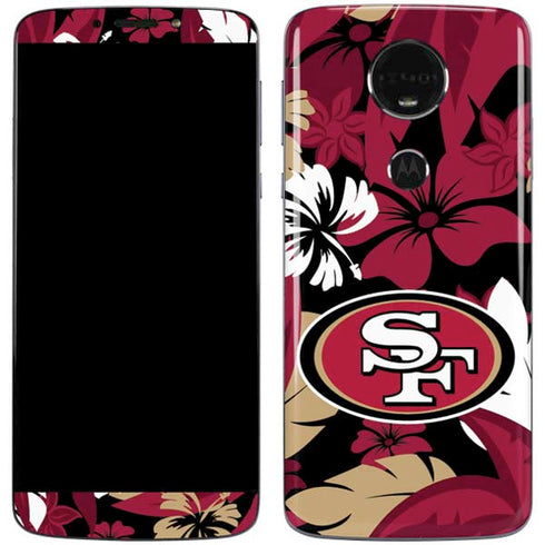 NFL San Francisco 49ers Tropical Print Moto E5 Plus Skin