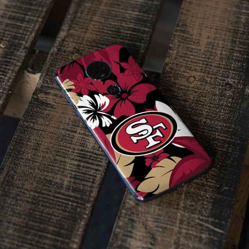 NFL San Francisco 49ers Tropical Print Moto E5 Plus Skin