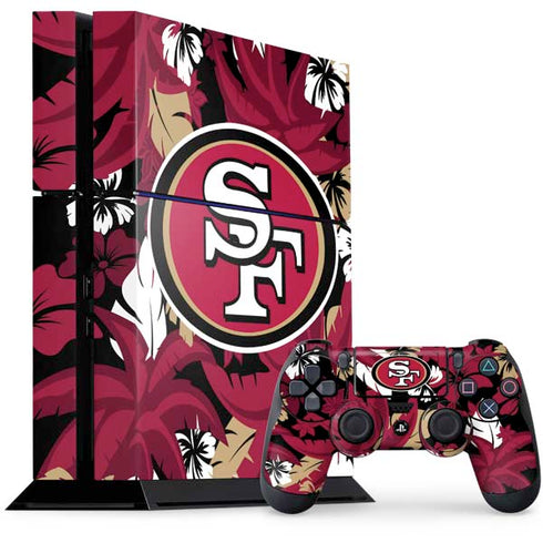 NFL San Francisco 49ers Tropical Print PS4 Console and Controller Bundle Skin