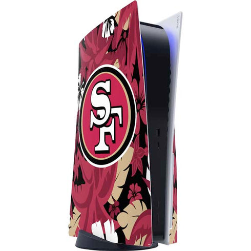 NFL San Francisco 49ers Tropical Print PS5 Console Skin