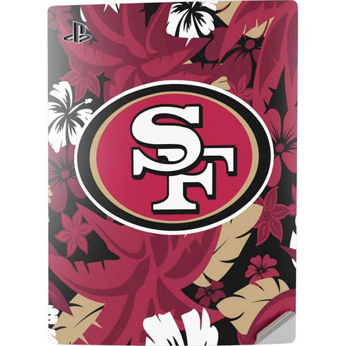 NFL San Francisco 49ers Tropical Print PS5 Digital Edition Console Skin