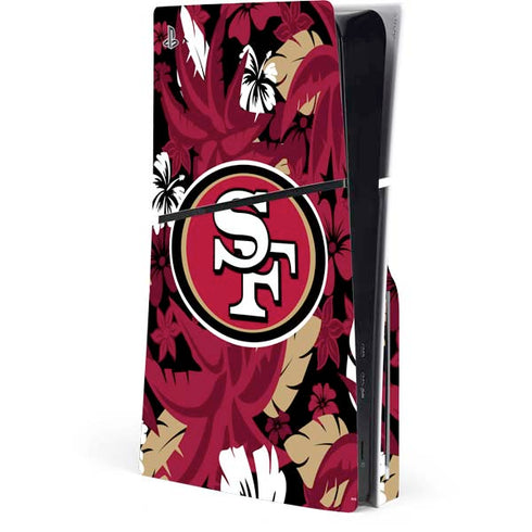 NFL San Francisco 49ers Tropical Print PS5 Slim Disk Console Skin