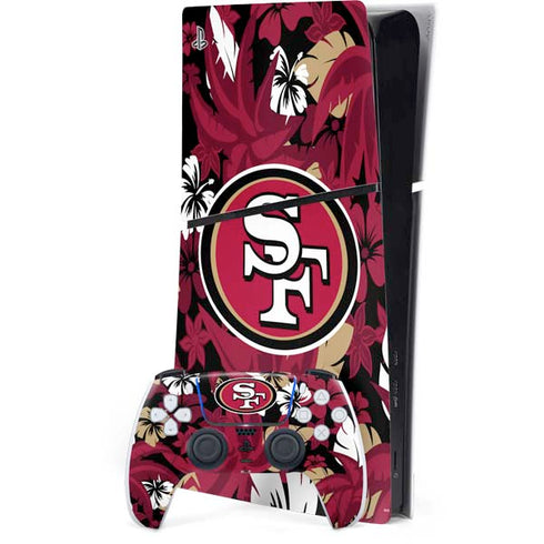 NFL San Francisco 49ers Tropical Print PS5 Slim Digital Edition Bundle Skin