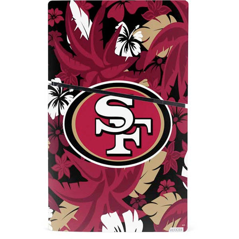 NFL San Francisco 49ers Tropical Print PS5 Slim Digital Edition Console Skin