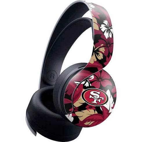 NFL San Francisco 49ers Tropical Print PULSE 3D Wireless Headset for PS5 Skin