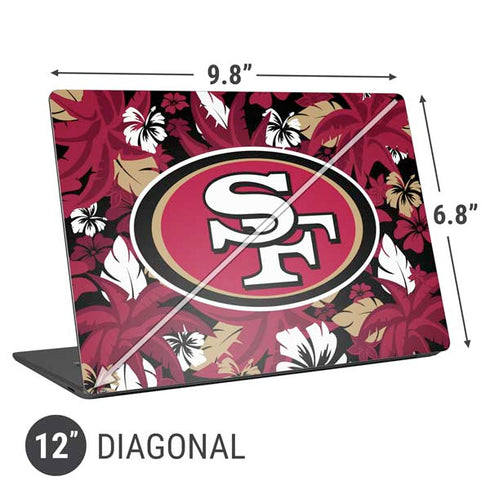 NFL San Francisco 49ers Tropical Print Universal Laptop 12in (9.8 x 6.8in) Skin