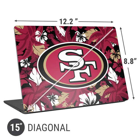NFL San Francisco 49ers Tropical Print Universal Laptop 15in (12.2 x 8.8in) Skin