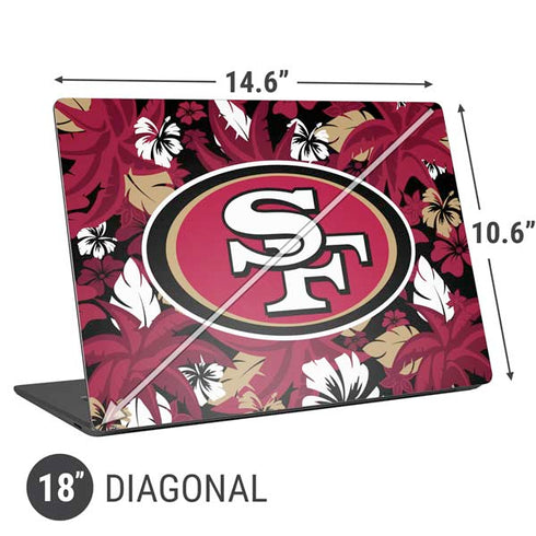 NFL San Francisco 49ers Tropical Print Universal Laptop 18in (14.6 x 10.6in) Skin