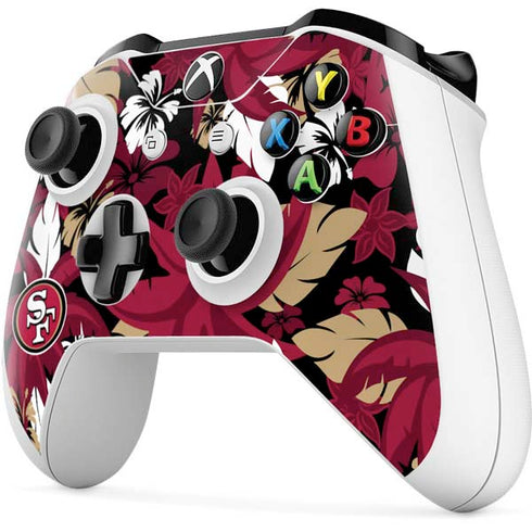 NFL San Francisco 49ers Tropical Print Xbox One S Controller Skin