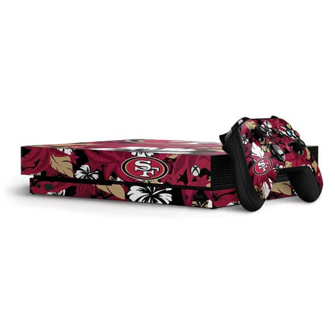 NFL San Francisco 49ers Tropical Print Xbox One X Bundle Skin