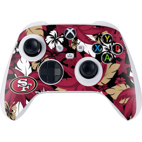 NFL San Francisco 49ers Tropical Print Xbox Series S Controller Skin