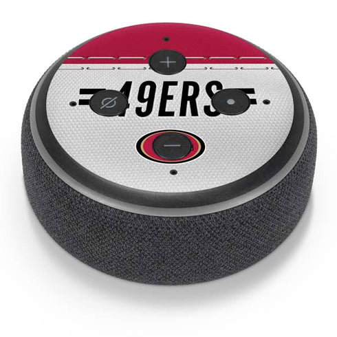NFL San Francisco 49ers White Striped Amazon Echo Dot Skin