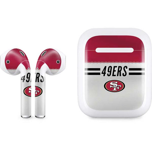 NFL San Francisco 49ers White Striped Apple AirPods Skin