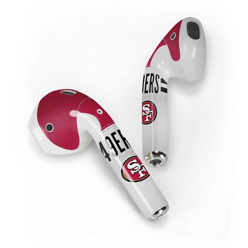 NFL San Francisco 49ers White Striped Apple AirPods Skin